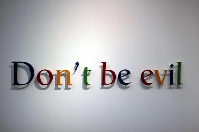 Don't be evil motto of Google