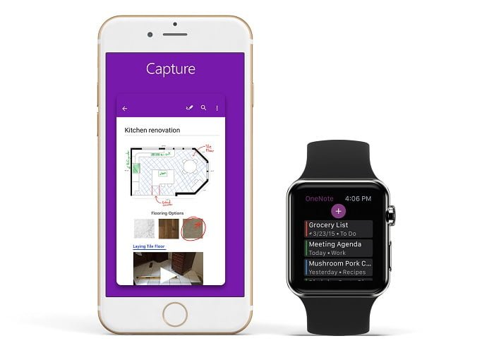 iWatch apps 2018 OneNote