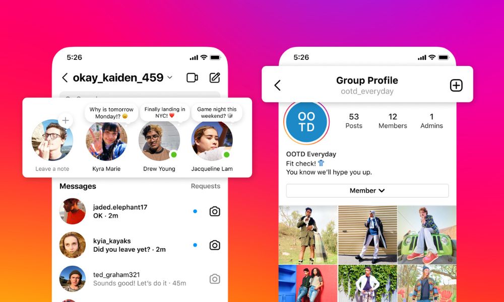 Instagram private notes