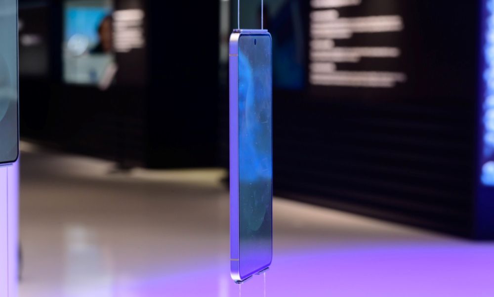 Samsung Galaxy S25 Edge showcasing its ultra-thin design and triple-camera setup.