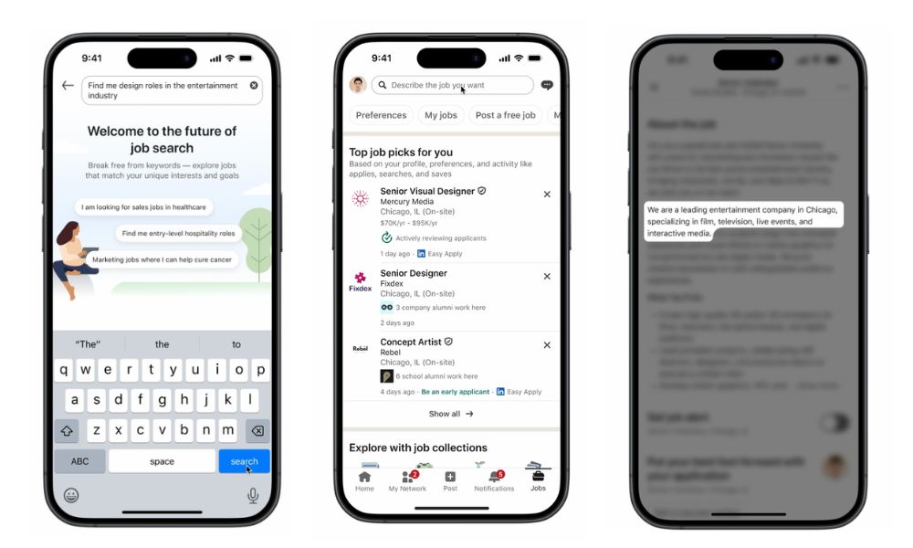 LinkedIn AI job feature