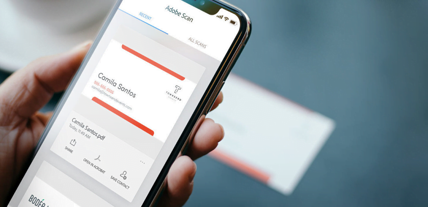 Convert Business Card into Phone Contact Directly with Adobe Scan
