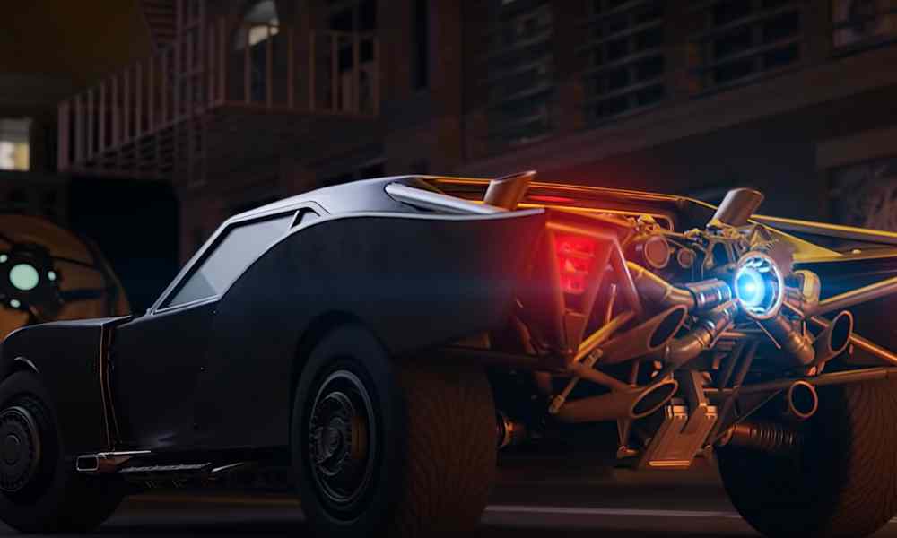 The Batman Drives the Batmobile to Rocket League