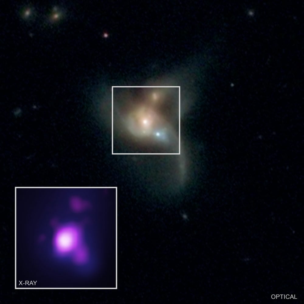 Three Supermassive Black Holes are on Collision Course